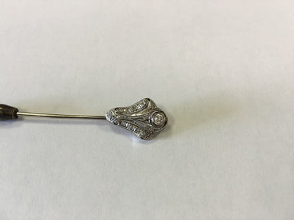 Vintage Art Deco Platinum Diamond Stick Pin .25tcw 1/4