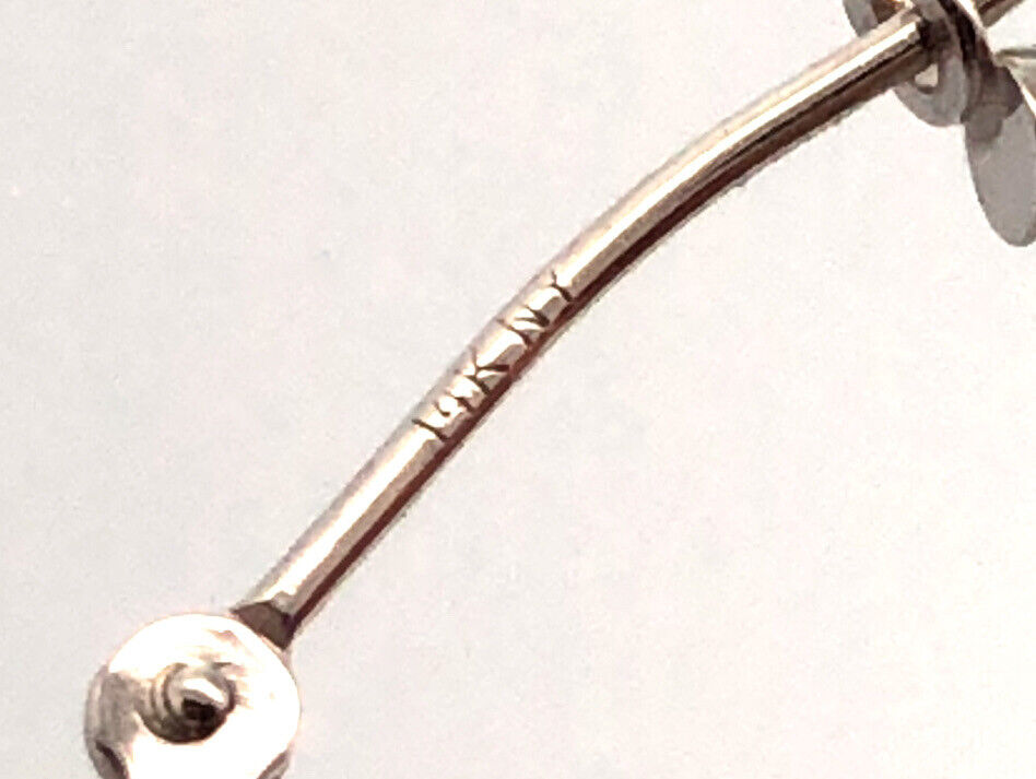 Designer NY 14K White Gold Simple Round Snap Back Hoop Earrings