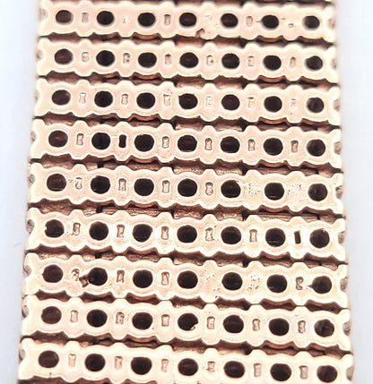 Women's 10K Rose Gold Seven Strand Round Diamond-Studded Wide Tennis Bracelet