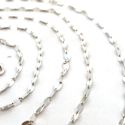Designer Karizi Spa KA 1772 Italy 925 Sterling Silver Dapped Flat Long Chain Nec