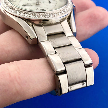 Fossil Ladies Riley Multi Functional ES3202 Chronograph CZ Stainless Steel Watch
