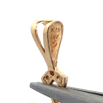 Designer Jacmel Mauritius JCM 10K Yellow Gold Diamond Textured Cross Pendant