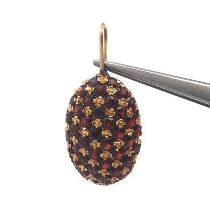 Custom 14k Yellow Gold Large Pendant with Stunning Garnet Gemstones