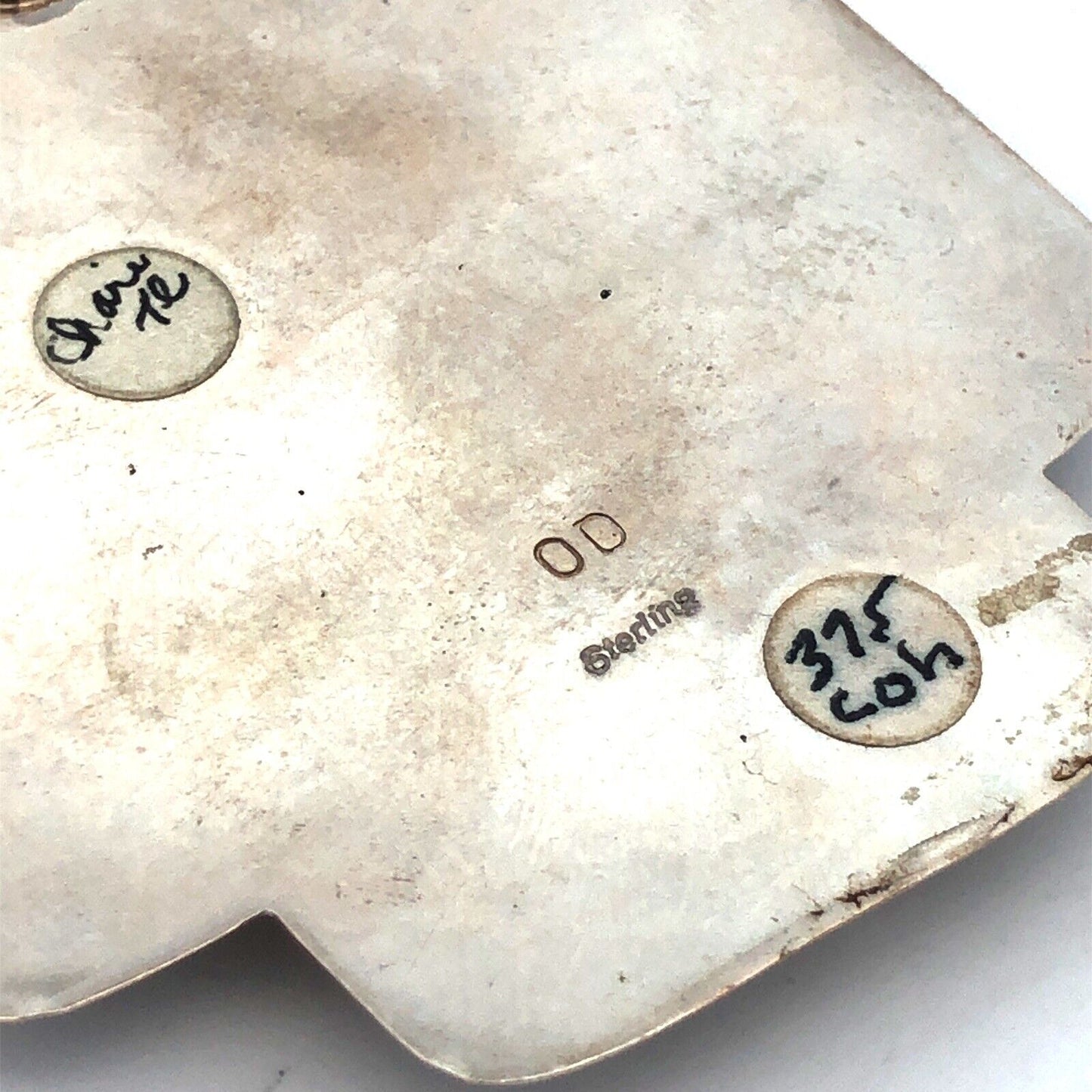 Native American Signed 925 Sterling Silver Charoite Statement Cross Pendant