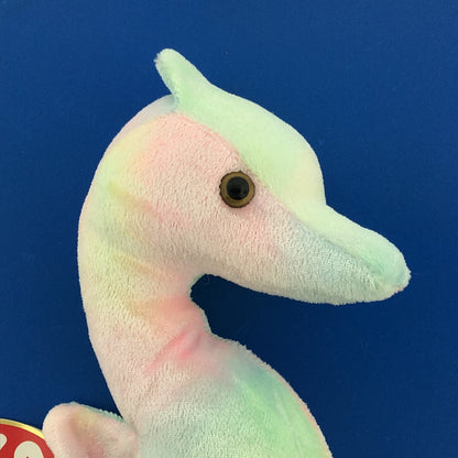 1999 TY Beanie Baby Neon The Seahorse DOB 04-18-1999 Rare Tag Error Mint - 4239