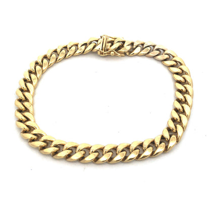 Designer Starz 10k Yellow Gold Cuban Curb Link 8.5" Chain Bracelet