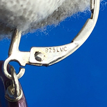 Stunning Sterling Silver 925 Pink Iridescent Freshwater Pearl Dangle Earrings