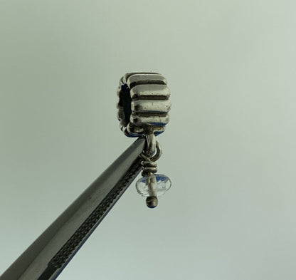 Authentic PANDORA 925 Sterling Silver 790166BK White Quartz April Dangle Charm