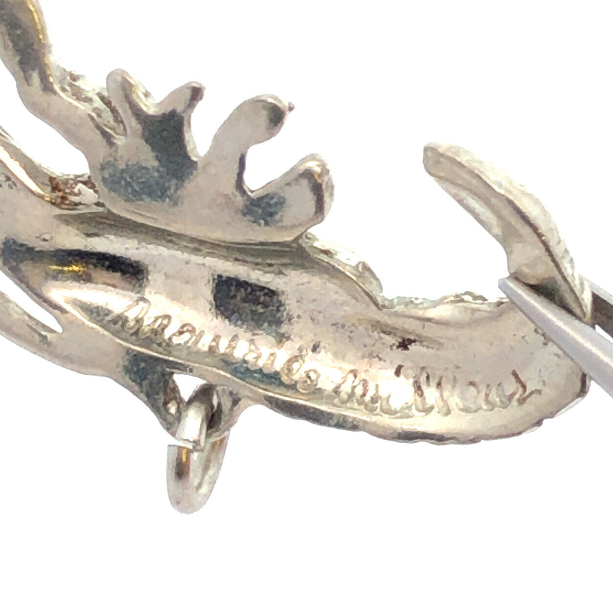 Designer Maurice Milleur Pewter Louisiana Collection Shrimp Charm Pendant