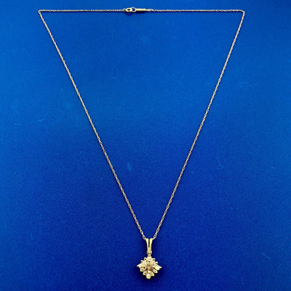 Designer 14K Yellow Gold White Mocha Diamond Pendant Necklace