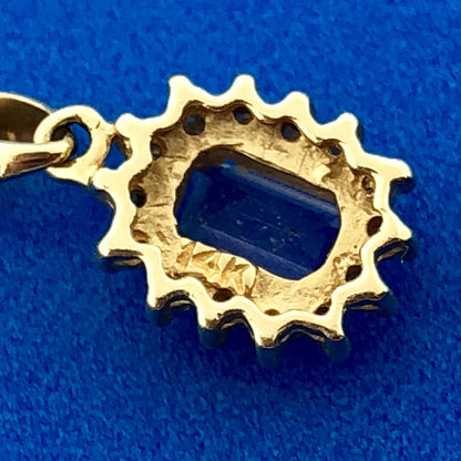 14K Yellow Gold Purple Tanzanite Diamond Charm Pendant