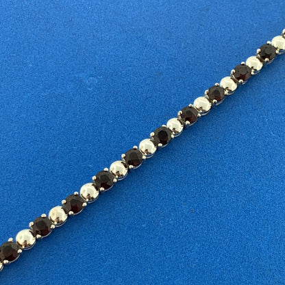 Designer HAN 925 Sterling Silver Garnet January Anniversary Tennis Bracelet