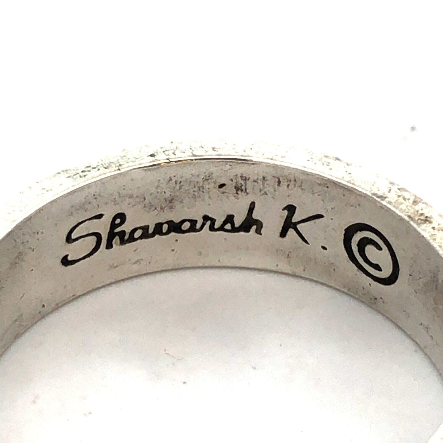 Designer Shavarsh K 925 Sterling Silver Cross Crown Thorns Stackable Band Ring