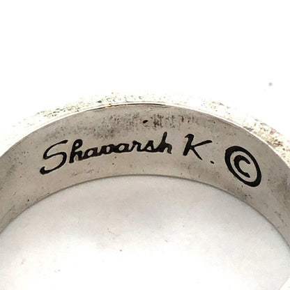 Designer Shavarsh K 925 Sterling Silver Cross Crown Thorns Stackable Band Ring