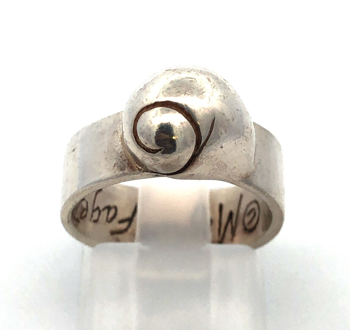 Designer Mignon Faget 925 Sterling Silver Sea Collection Garden Snail Ring