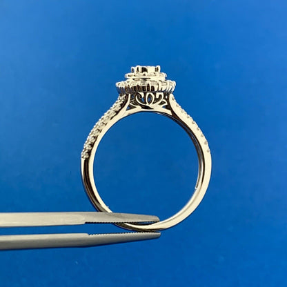 Zales 10K White Gold Diamond Solitaire Double Halo Accented Engagement Ring