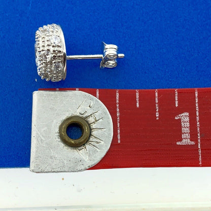 Designer 925 Sterling Silver Cubic Zirconia CZ Bridal Anniversary Stud Earrings