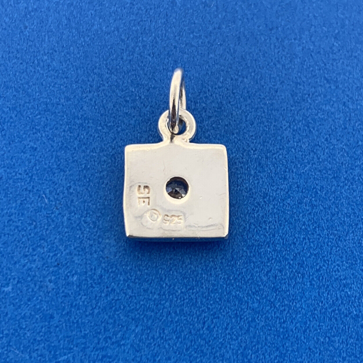 Designer SE Sterling Silver 925 Round Cut Sparkling CZ Square Dangle Pendant