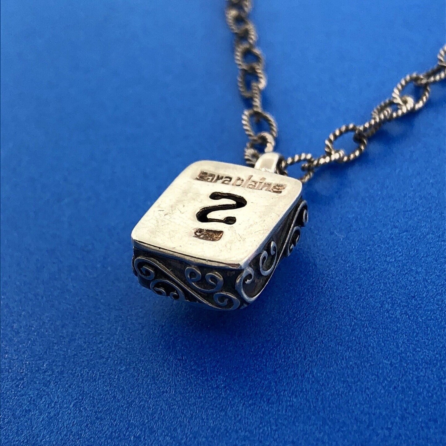 Sara Blaine Sterling Silver 925 Signature Lace Green Amethyst Designer Necklace