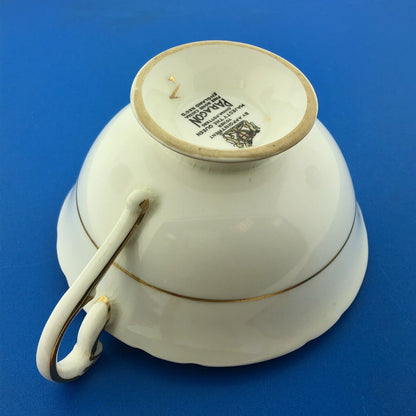 Paragon By Appointment English Bone Burgundy Gold Floral Tea Cup/Saucer