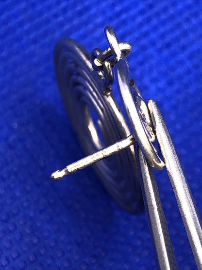 Designer Sterling Silver 925 Crop Circle Dangle Drop Stud Earrings