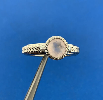 Anthony Nak 925 Sterling Silver Rose Quartz Pearl Accented Cocktail Ring