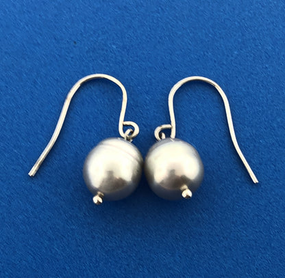 Designer Honora Sterling Silver 925 Freshwater Gray Pearl Dangle Hook Earrings