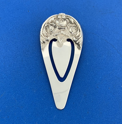 Vintage S Kirk & Sons 925 Sterling Silver Rose Repousse Pattern Book Mark