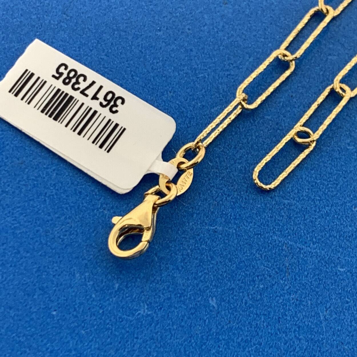 Karizia SPA Italy 925 Sterling Silver Vermeil Gold Tone Paperclip Chain Necklace