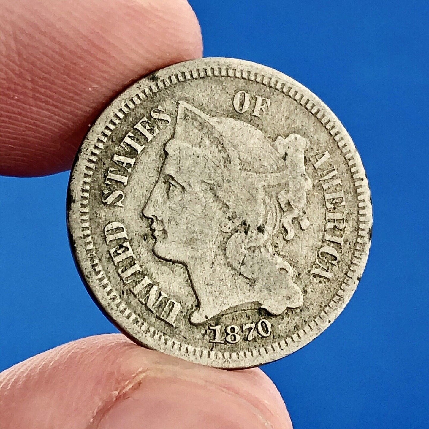 1870 P Nickel Three Cent Piece 3c Better Key Rare Scarce Philadelphia Coin