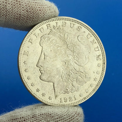 1921 P Morgan Silver Dollar $1 Last Year Issue Philadelphia Mint Coin White BU