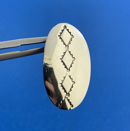 Signed Native American 925 sterling silver Oval Drop Stud Earrings