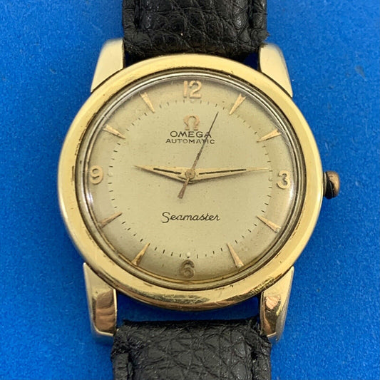 Mid Century Omega Automatic Seamaster Gold Toned Non Working Parts Only Watch