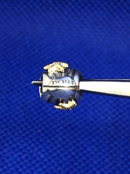 PANDORA ALE Two-Toned 925 Sterling 14K Gold Seashell Starfish Bead Charm 790249