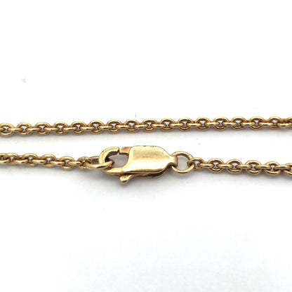 925 Sterling Silver Gold Vermeil Round Diamond Fleur De Lis Necklace