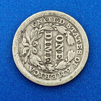 1857 P Seated Liberty Silver Dime 10c Better Key Philadelphia Mint Coin