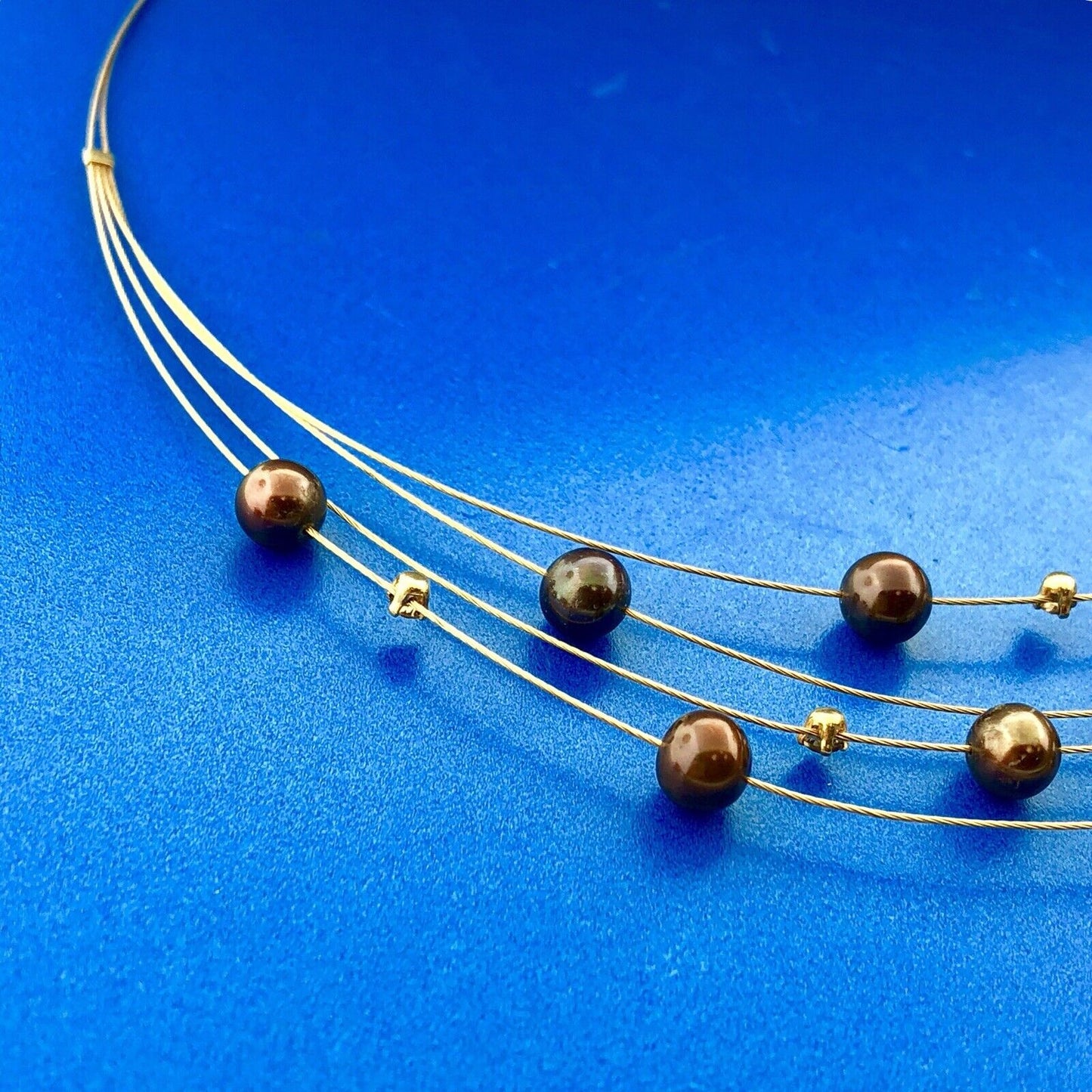 Adi Paz ZRW Israel 14K Yellow Gold Smoky Quartz Chocolate Pearl Cable Necklace