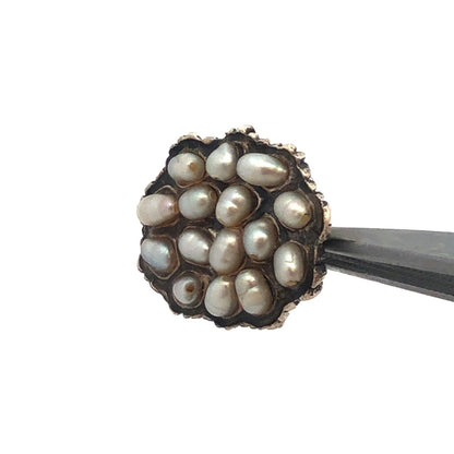 Vintage Designer Josee Desjardins 925 Sterling Silver Pearl Cluster Oval Pendant