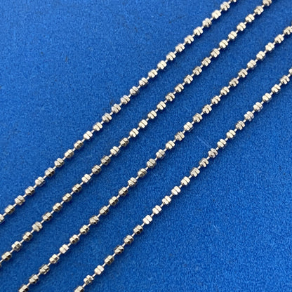 Designer Italy 14K White Gold Diamond Cut Link 18" Fancy Chain Necklace