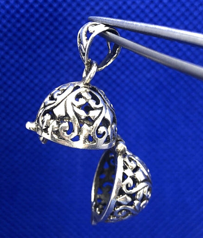 Designer JBB 925 Sterling Silver Scroll Egg Prayer Locket Pendant