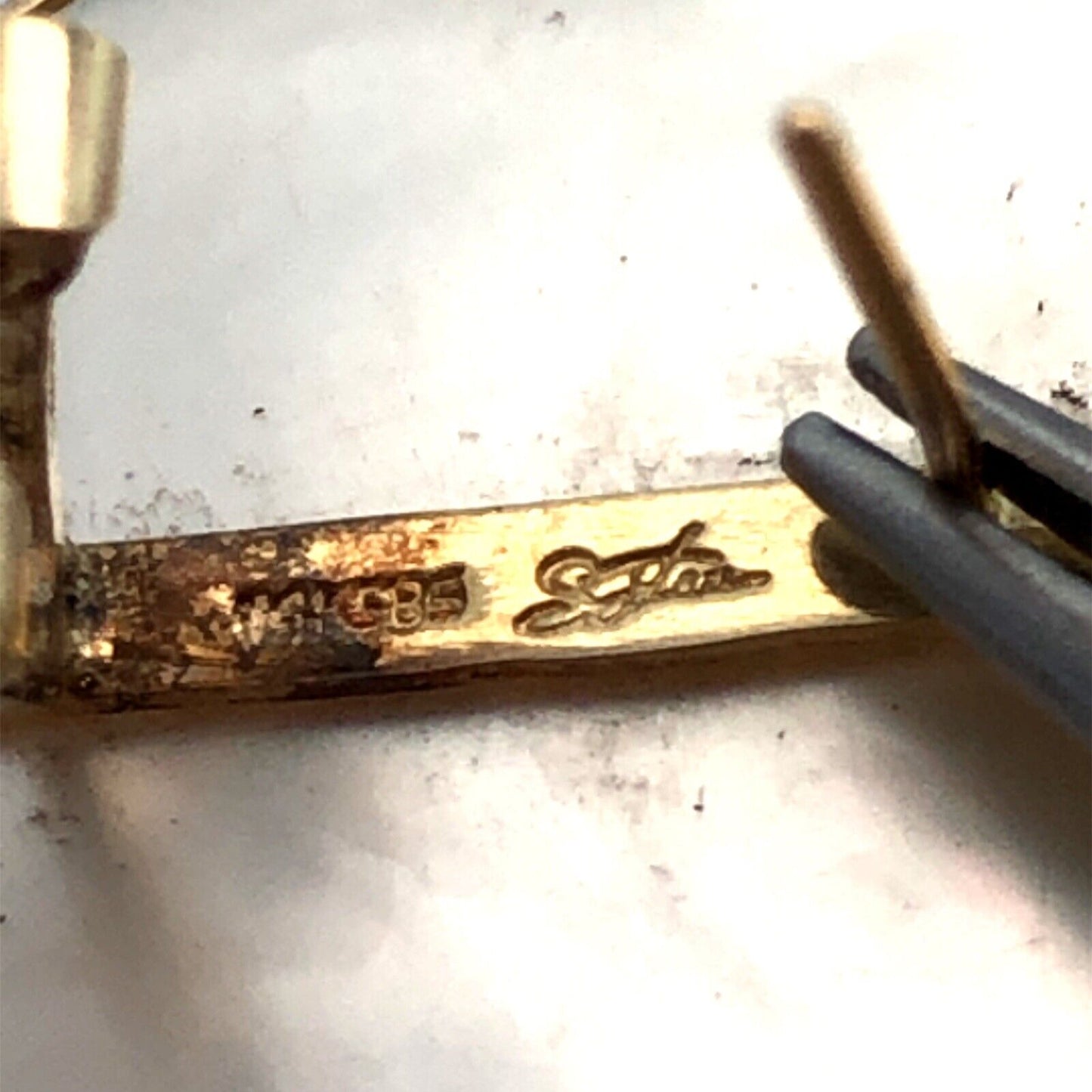 Designer 14K Yellow Gold Mabe Pearl Round Statement Dome Stud Earrings