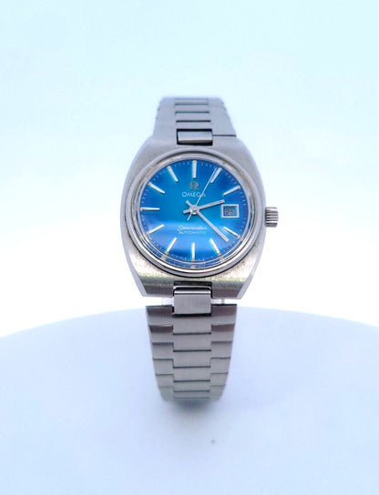 Omega Seamaster Automatic Date Stainless Steel 27mm Blue Dial Vintage Watch