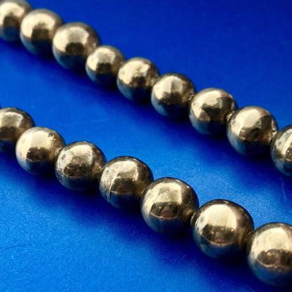 Vintage Taxco IC-05 Sterling Silver Chain Strung Graduated Silver Bead Necklace