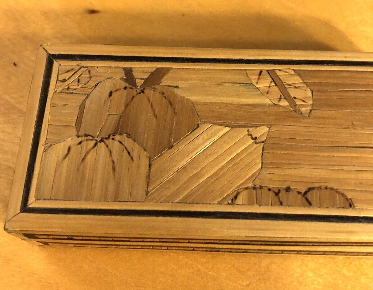 Vintage Bamboo Hand Made Lot Of Two Trinket Boxes