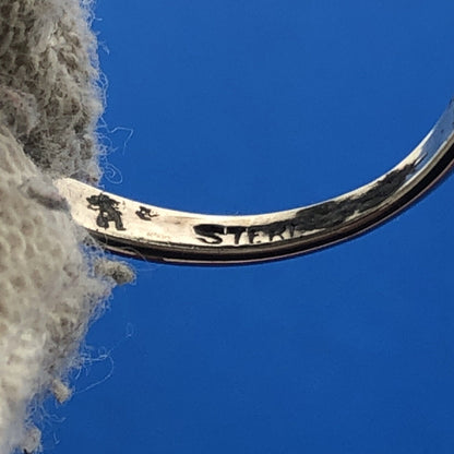 Native American 925 Sterling Silver Green Turquoise Marcasite Statement Ring