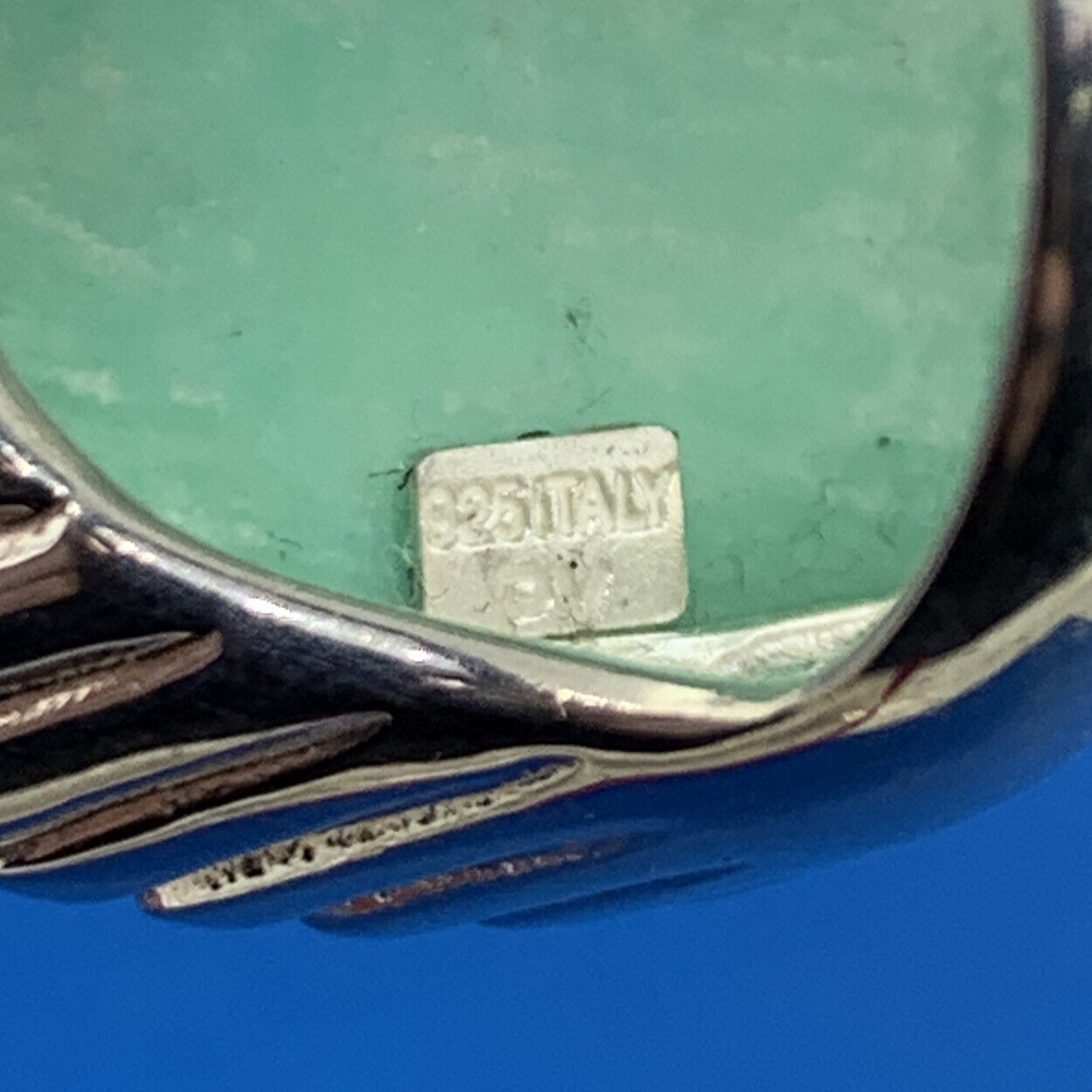 Paola Valentini Italy Sterling Silver 925 Faceted Green Amazonite Doublet Ring