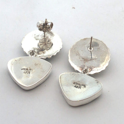 Designer Amy Kahn Russel Sterling Silver Carved Brazilian Agate Dangle  Earrings