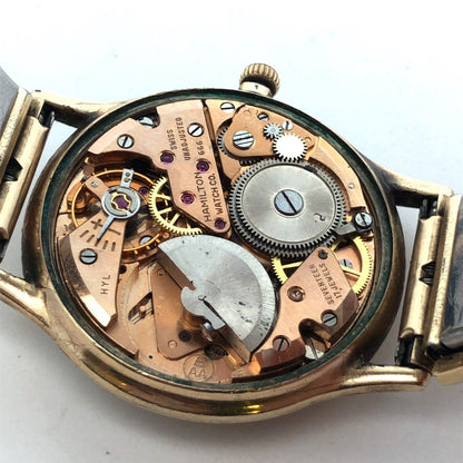 Vtg Mid Century 10K Gold Filled Hamilton Automatic Accordion Band Wrist Watch