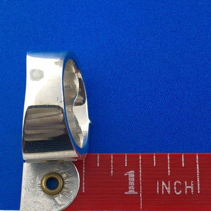 Stunning Sterling Silver 925 Engraved Floral Vine Fleur De Lis Cigar Ring Size 8