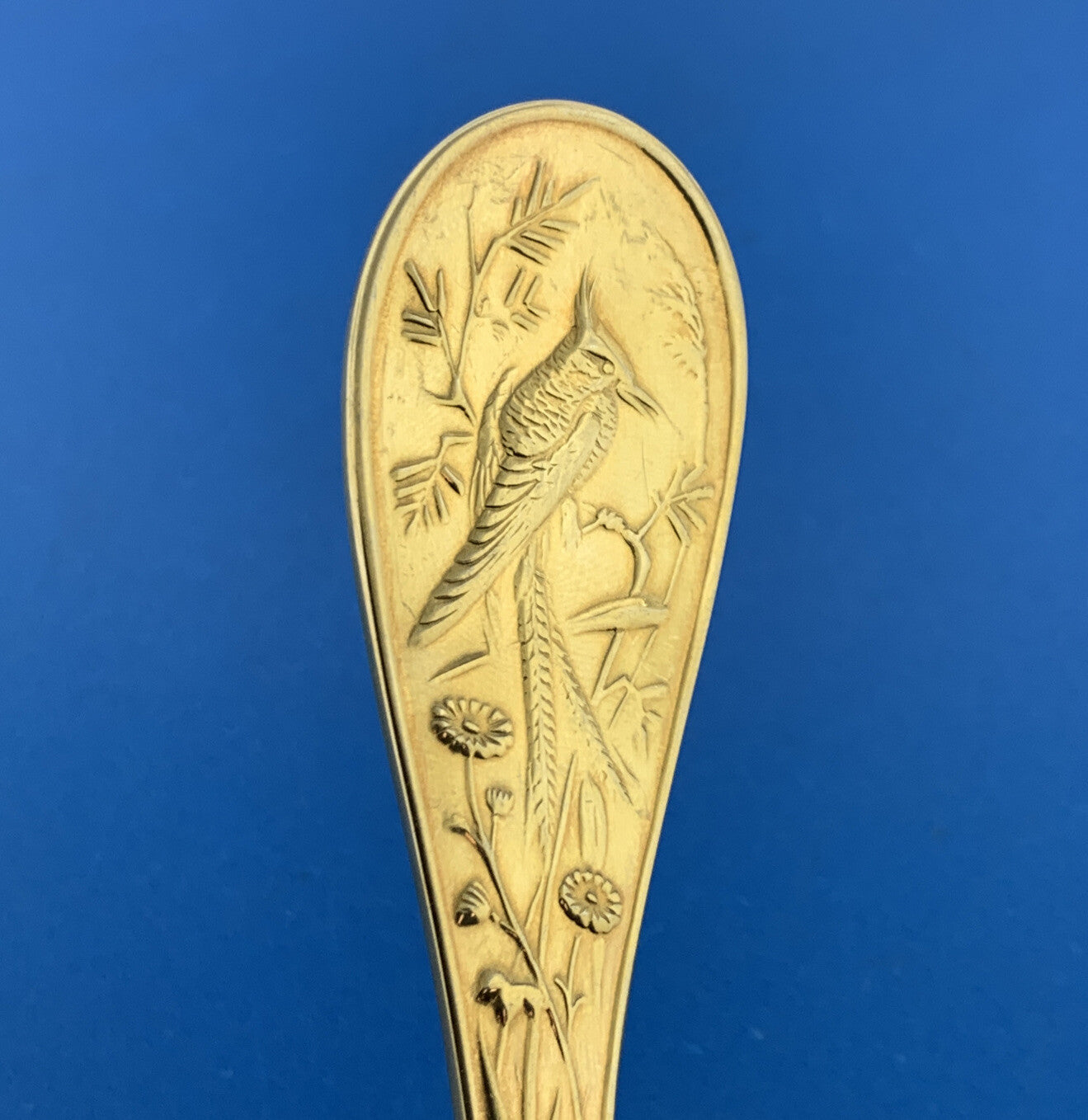 Tiffany & Co Vermeil Gold Washed Sterling Silver 925 Audubon Large Serving Spoon